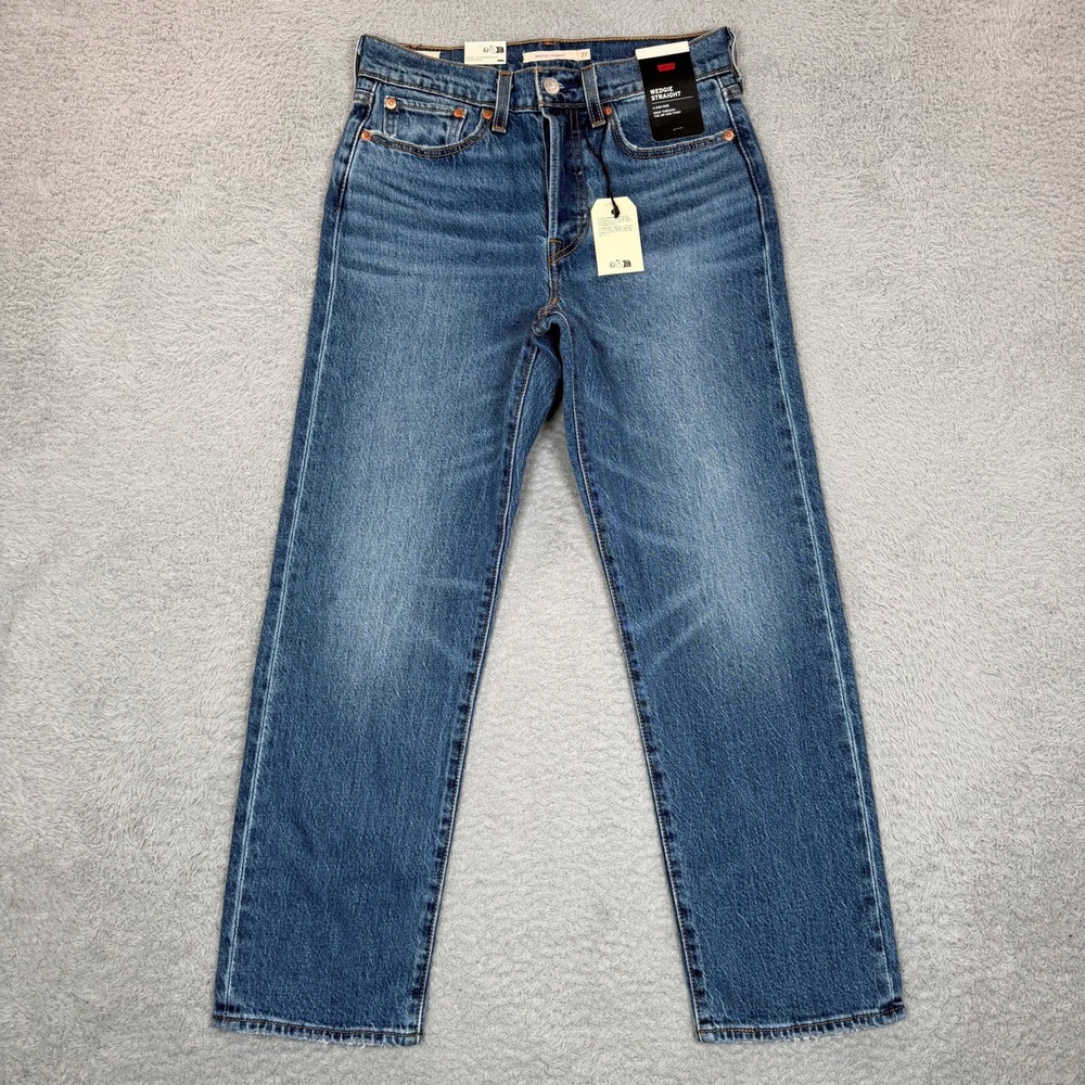 Levis Premium Wedgie Straight Jeans Womens 27x26 Blue High Rise Denim 349640192